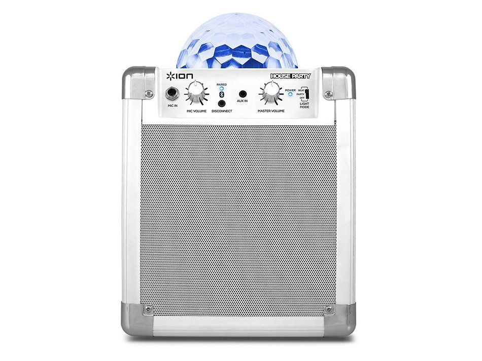 ION House Party Portable Sound System with Built-In Light Show (white) N6
