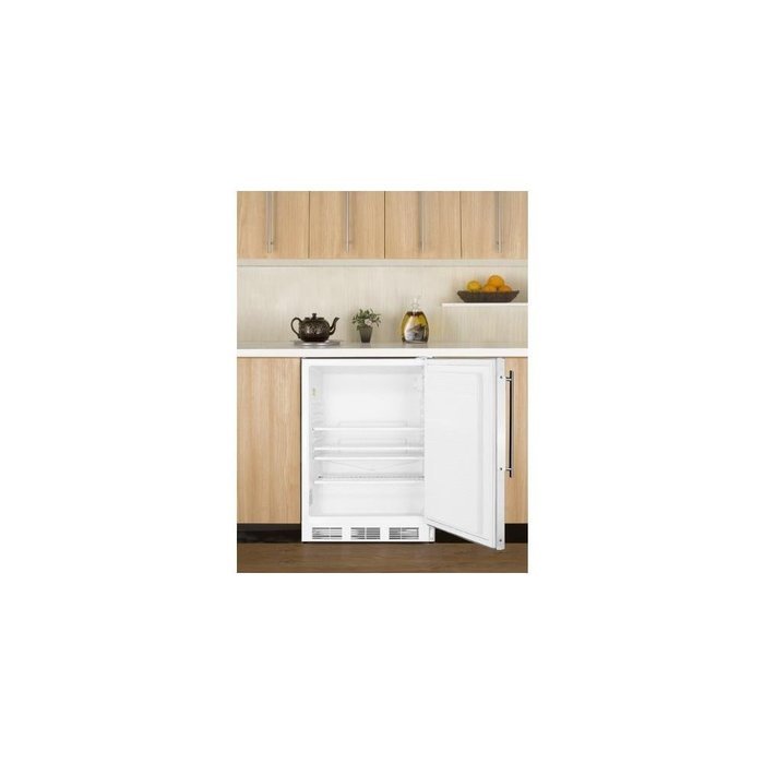 Summit FF7BIFRADA: ADA compliant commercial built-in auto defrost all-refrigerator with white cabinet and stainless...