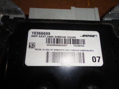 2005 05-12 CORVETTE C6 BOSE AMP AMPLIFIER MINT CONDITION SOUND SYSTEM (E.C.A.P) N3