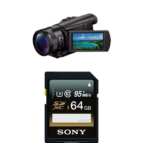Sony FDR-AX100/B 4K Video Camera with 3.5-Inch LCD (Black) with Memory Card