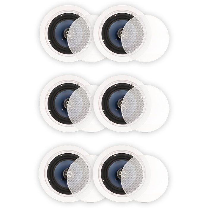 Blue Octave LC62 In Ceiling 6.5" Speakers Home Theater Surround Sound 2-Way Speaker 3 Pair Pack
