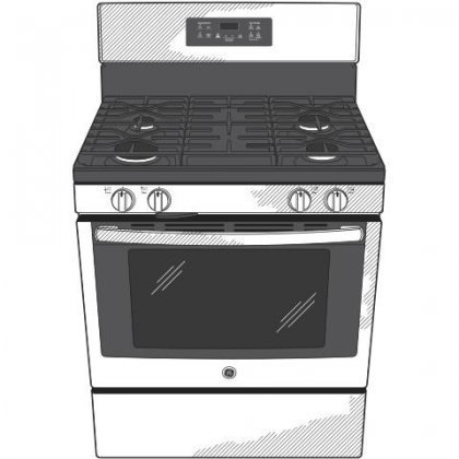 GE JGB645SEKSS 30" Gas Freestanding Range with 4 Burners, Sealed Burner, Storage Drawer, 5.0 cu. ft. Primary Oven... N2
