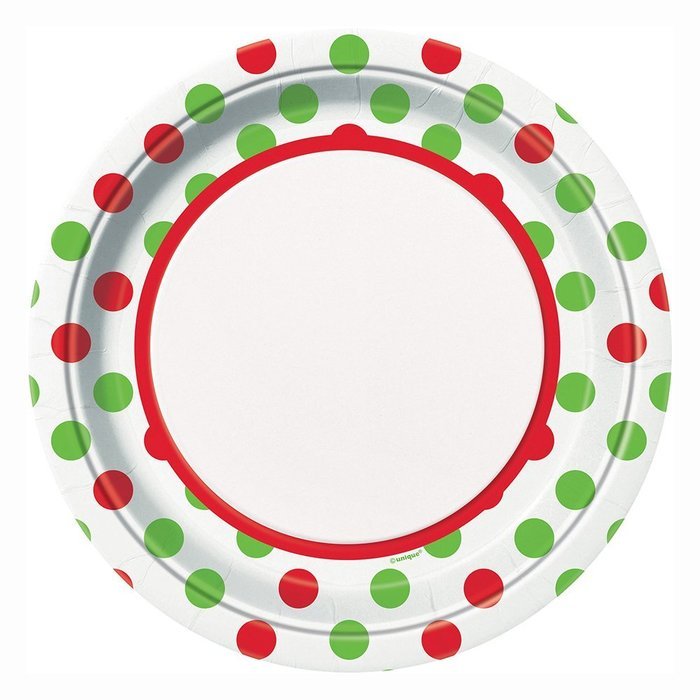 Red and Green Polka Dot Holiday Cupcake Kit for 24 N30