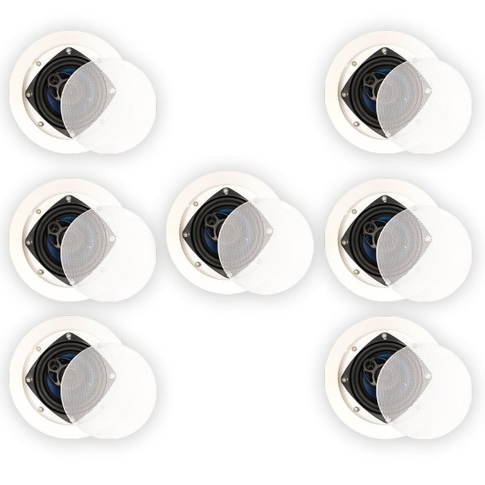 Blue Octave RC43 In Ceiling Speakers 3 Way Home 1540 Watts New 7 Speaker Set RC43-7S