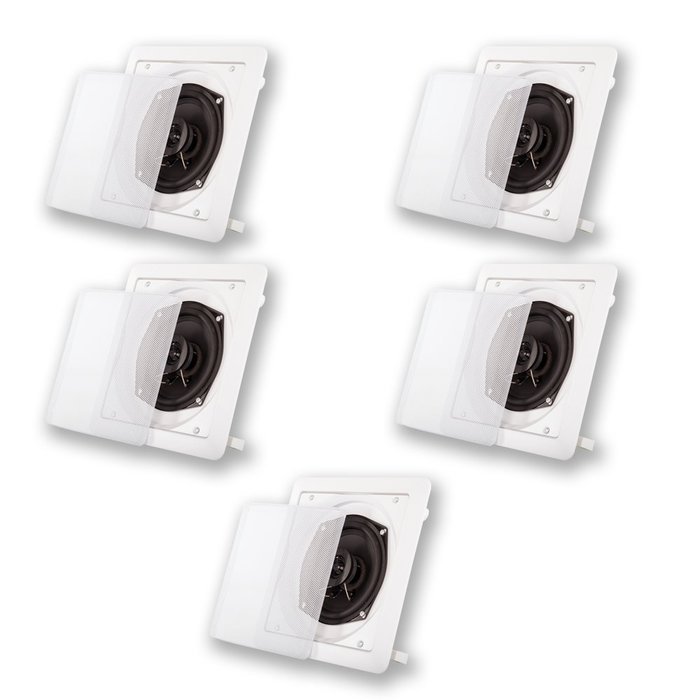 Acoustic Audio S191 In Ceiling / In Wall 5 Speaker Set 2 Way Home 1000 Watt S191-5S