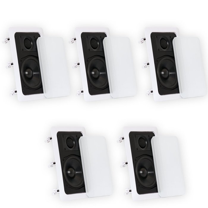 Theater Solutions CS5W In Wall Speakers Surround Sound Home Theater 5 Speaker Set CS5W-5S