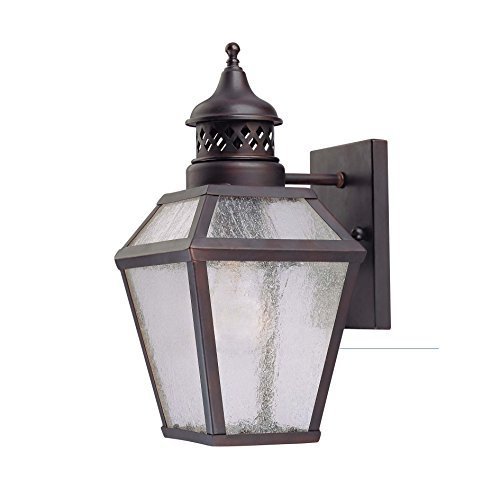 Savoy House 5-772-13 Outdoor Sconce with Pale Cream Seeded Shades, English Bronze Finish by Savoy House