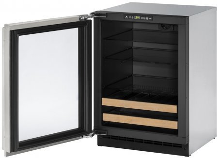 U-Line U2224BEVS15B 4.9 Cu. Ft. Capacity 24" 2000 Series Built In Compact Beverage Center in Stainless Steel