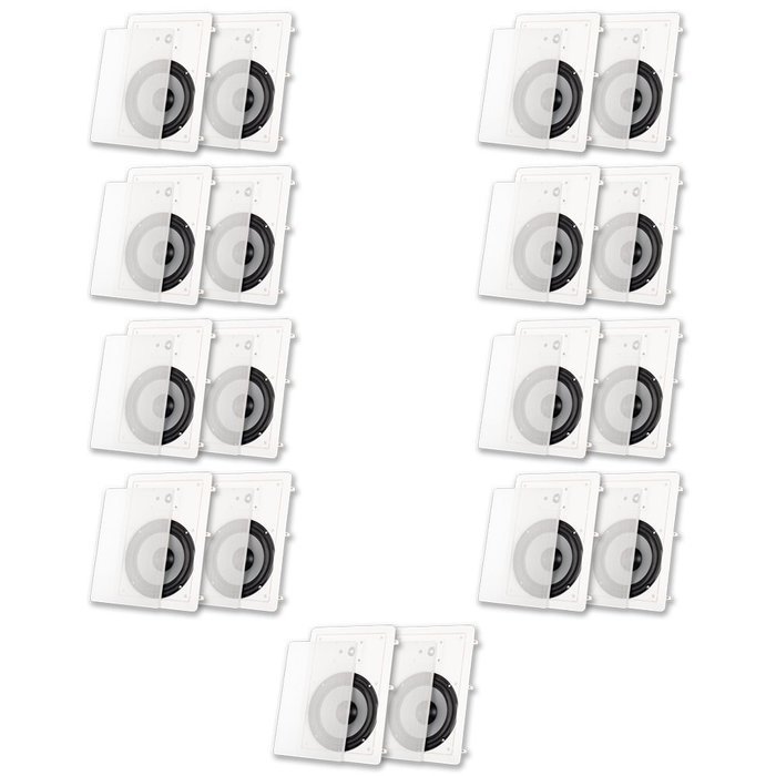 Acoustic Audio CS-IW830 In Wall 8" Speaker 3 Way Home Theater 9 Pair Pack 6300 Watt CS-IW830-9PR