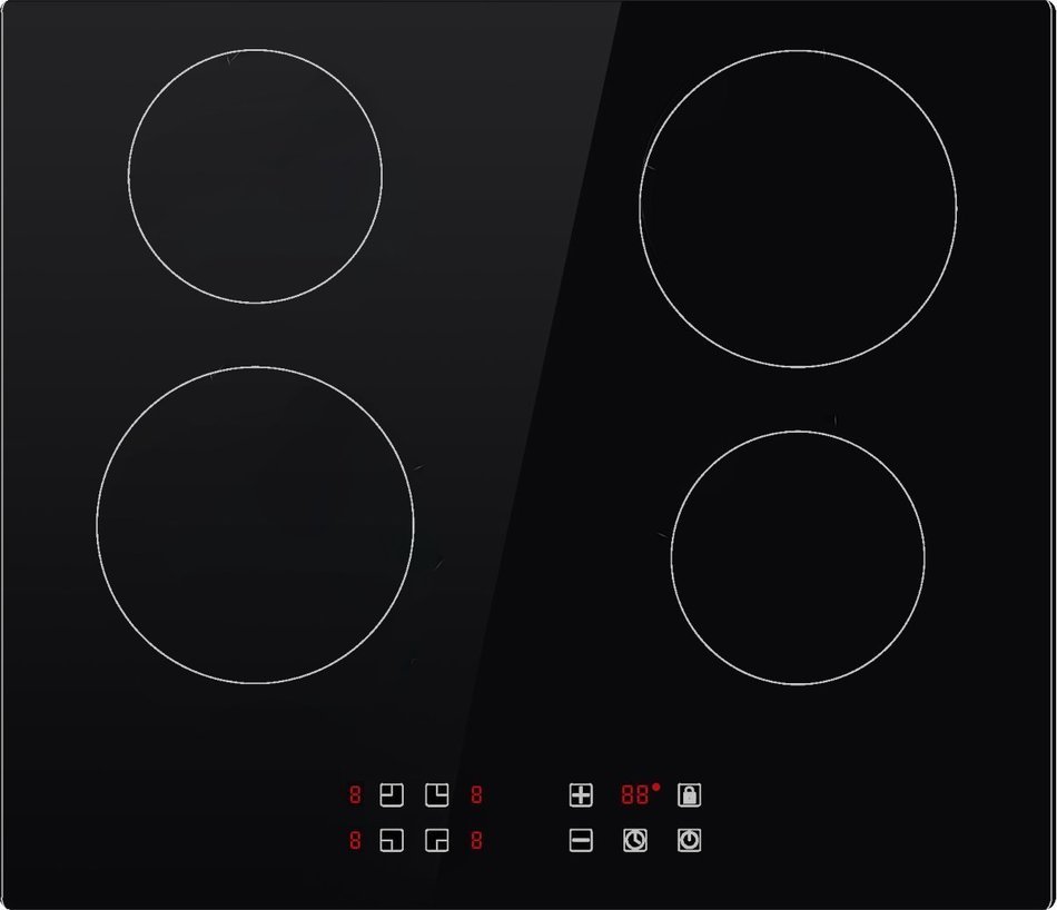 Empava 24" Built-in Touch Control Tempered Glass Electric Induction Cooktop, 6000W, 220V, Black