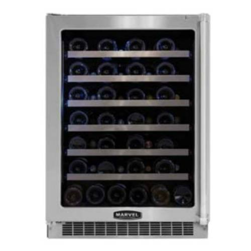 Professional 54 Bottle Single Zone Wine Refrigerator Finish: Overlay Frame Glass, Hinge Location: Left N2