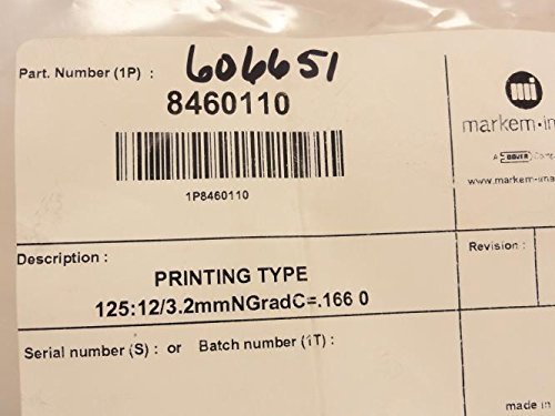 Markem-Imaje 8460110 Printing Type 125:12/3.2mm, Number "0"