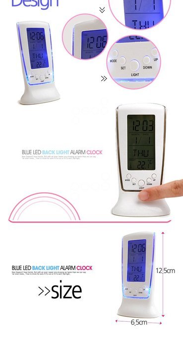 SIS Digital Alarm Clock wiht snooze and Large Display and back Night Light(light blue Backlight) Lcd Travel Alarm...