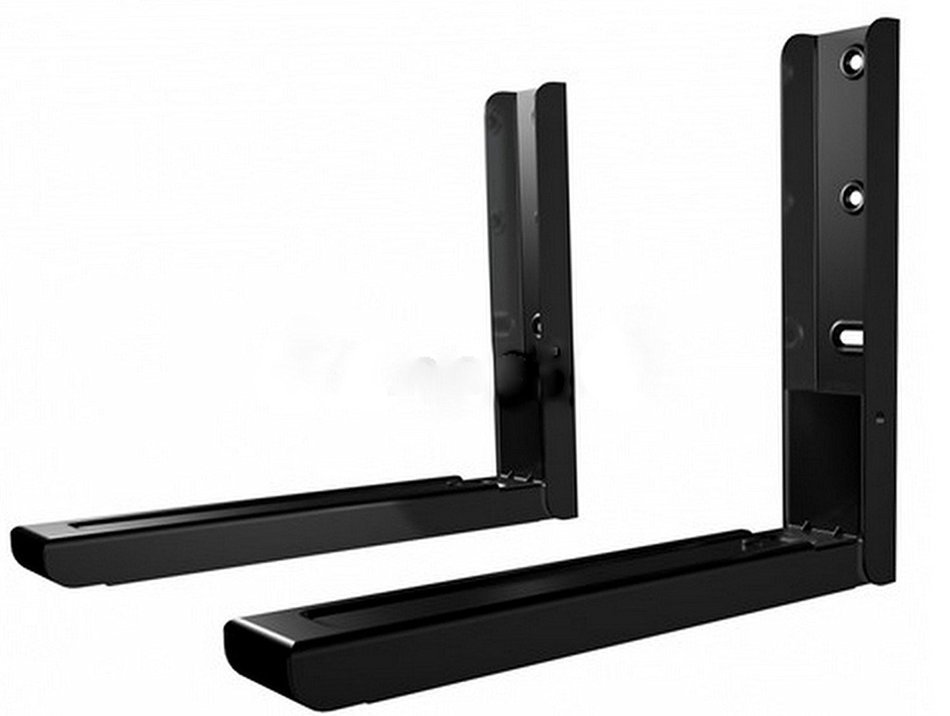 bartyspares Universal Microwave Extendable Wall Mount Brackets (310Mm - 480Mm, Black) Maximum Weight: 45Kg (99Lbs)
