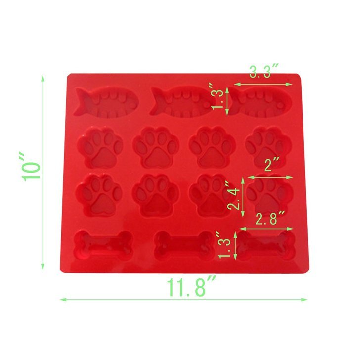 JamHoo Dog Bones Baking Molds - Dog Paws Baking Molds - Fish Baking Molds - Puppy Pets Print Nonstick Silicone... N2