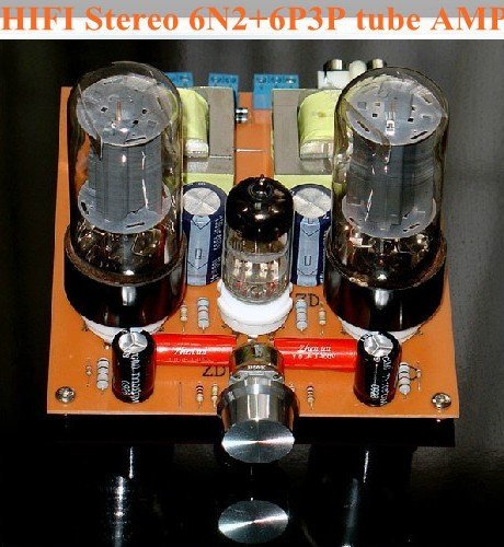 Gowe&reg; Hifi Stereo 2.0 Channel Tube 6N2+6P3P single-ended Class A Power Amplifier Board Diy kit N2
