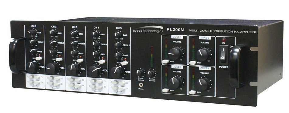 NEW Speco SPEC-SPCPL200M 160 WATT 5X4 MULTI SOURCE- ZONE AMP