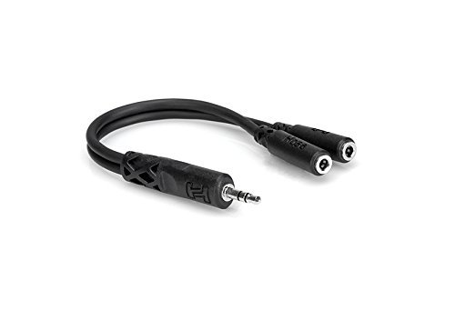 Hosa YMM232 6-Inch Y Adapter, 1/8-Inch Stereo Male-Dual 1/8-Inch Female