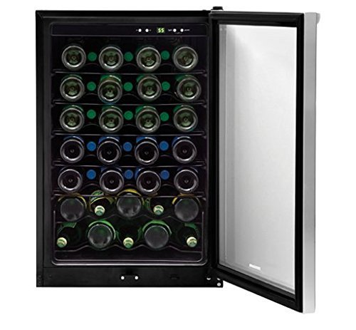 Frigidaire FFWC4222QS 42 Bottle Wine Cooler with Reversible Door, in Black. N4