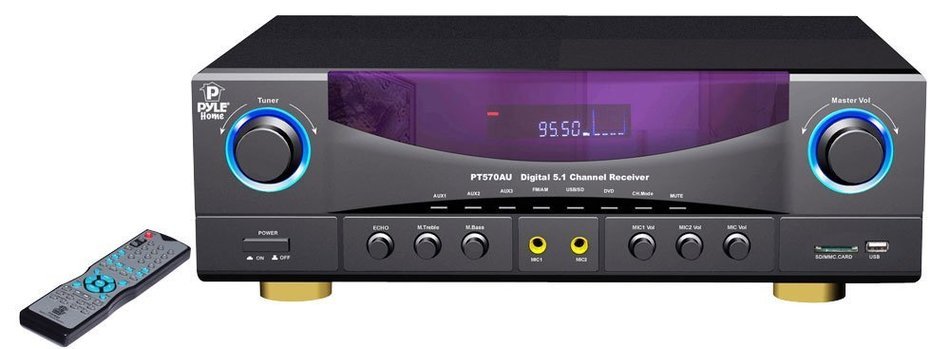 Pyle Stereo Receiver and iPod Dock Package - PT570AU 5.1 channel 350 Watts Build-In AM/FM Radio /USB/SD card Amplifier... N4