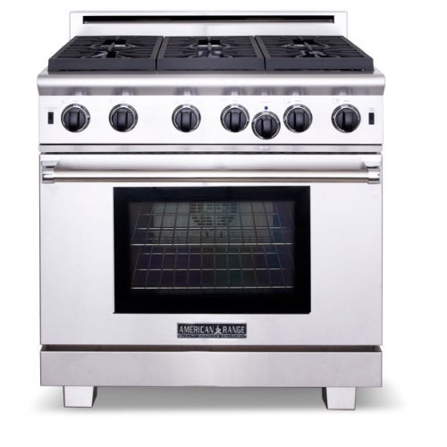 American Range ARR636N Cuisine Series 36 Sealed Burner All Gas Range - Stainless Steel