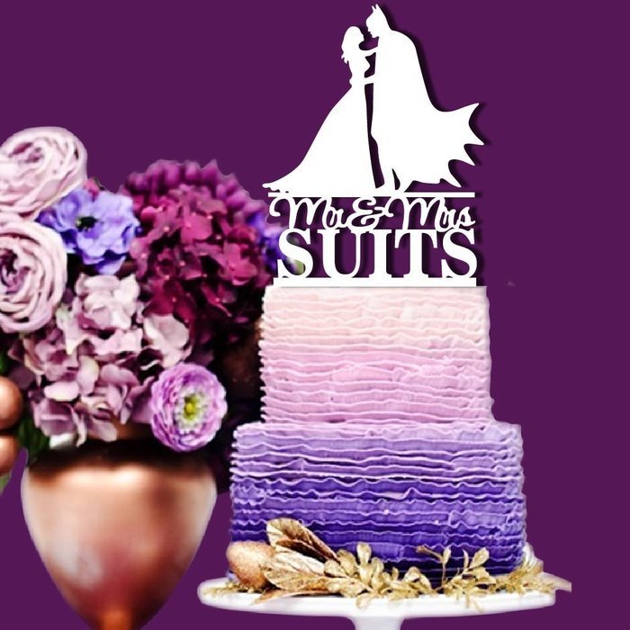 Solid Black #65 Sugar Yeti Brand Made in USA Custom Cake Toppers Mr & Mrs Batman Wedding Cake Toppers Personalized... N18