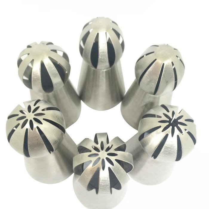 Misula 6PCS/Set New Design Ball Tips Sphere Nozzles Cream Stainless Steel Flower Torch Shape Icing Piping Nozzles... N11