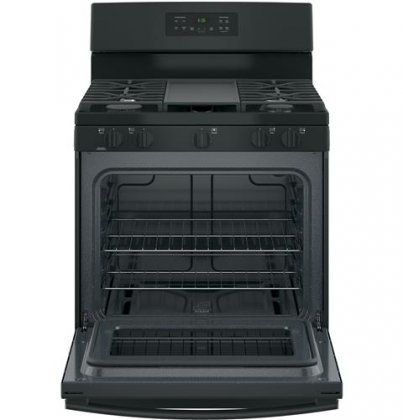 GE JGBS66DEKBB 30" Gas Freestanding Range with Sealed Burner, 5.0 Cu. Ft. Primary Oven Capacity, in Black N2