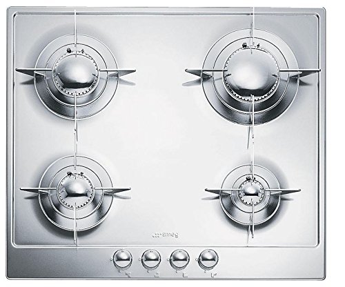 Smeg PU64ES 24" Piano Design Gas Cooktop, 4 Burners, Stainless Steel