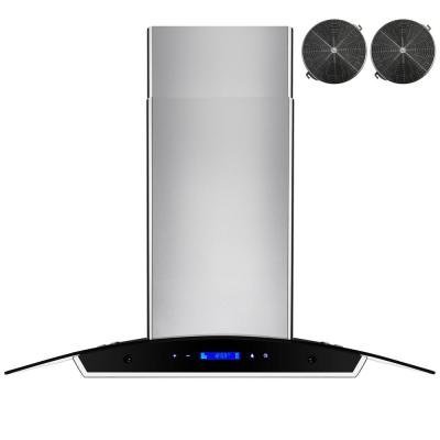 30 in. Convertible Wall Mount Range Hood in Stainless Steel with Tempered Glass, Touch Control and Carbon Filters N16