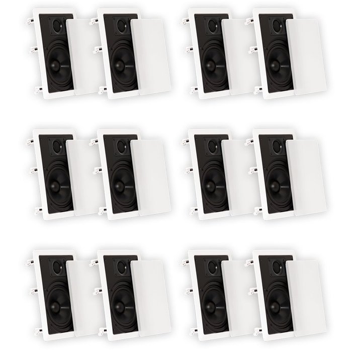 Theater Solutions CS6W In Wall 6.5" Speakers Surround Sound Home Theater 6 Pair Pack 6CS6W