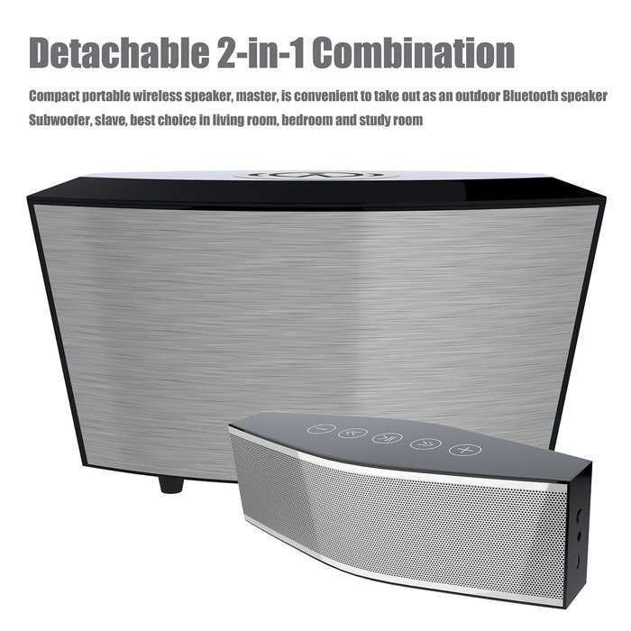 Vomercy Wireless Speakers Bluetooth Speakers Home Theatre Speakers Subwoofer Deep Bass QI Wireless Charging NFC... N2
