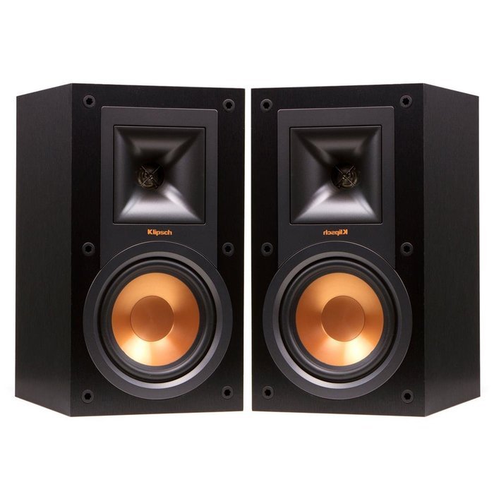 Klipsch R-15M Reference Bookshelf Monitor Speaker Pair with R-25C Center Speaker (Black)