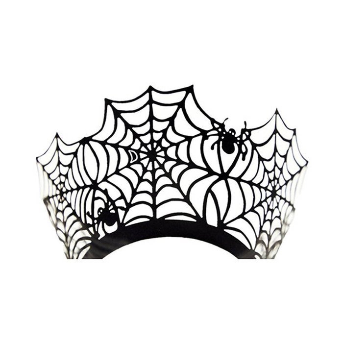 50PCS Spider Cupcake Wrappers, KAZIPA Lace Halloween Cupcake Wraps Laser Cut Baking Paper Cup Standard Muffin... N10