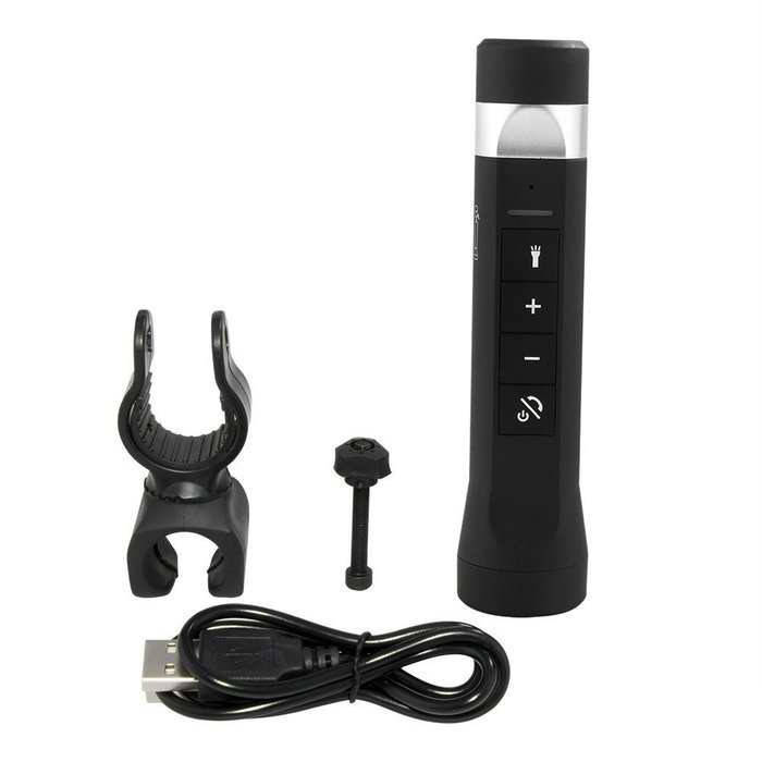 Cocare B04 LED Bluetooth Bicycle Flashlight With Speaker Phone TF Card Music Playback And SOS Distress Singal... N4