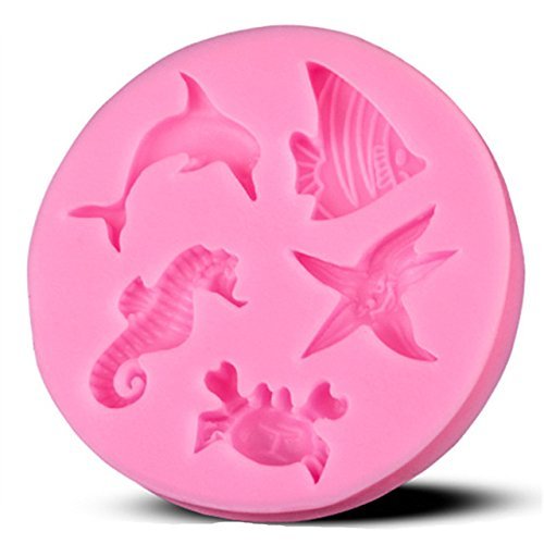 Dolphin Crab Starfish Food Grade Silicone Mold by uGen! Soap Ice Cake Mold. Sugarcraft Tool. Chocolate Candy Fondant...