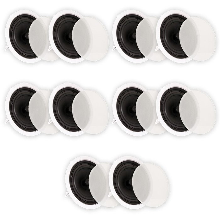 Theater Solutions TS80C In Ceiling 8" Speakers Surround Sound Home Theater 5 Pair Pack