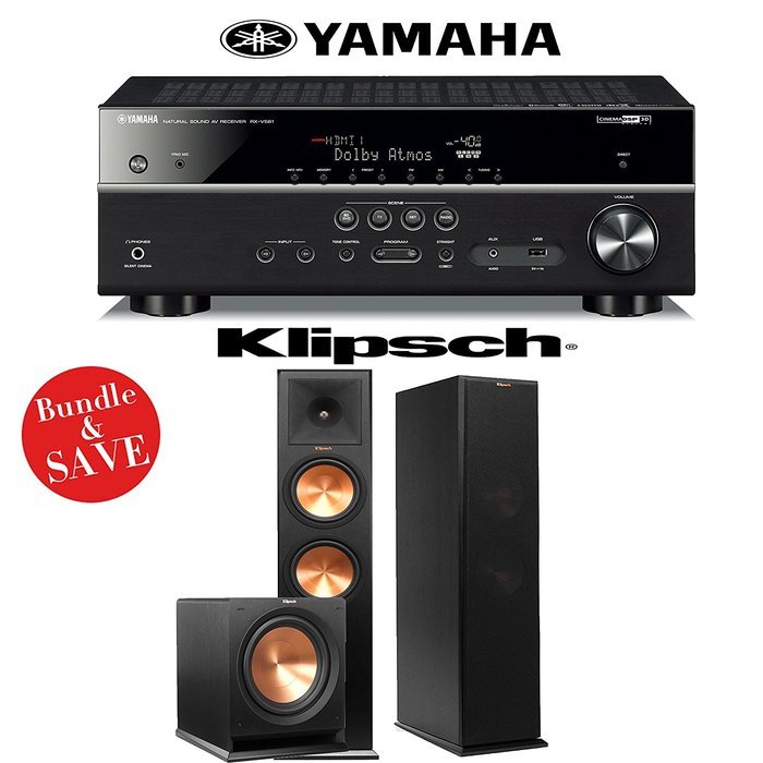 Yamaha RX-V581BL 7.2-Channel Network A/V Receiver + Klipsch RP-280F + Klipsch R-112SW - 2.1 Reference Premiere...