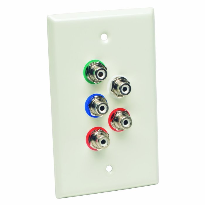Tripp Lite Component Video with Stereo Audio over Cat5 / Cat6 Extender, Wallplate Receiver (B136-100-WP-1) N2