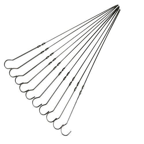 Teanfa 10 PCS Stainless Steel Barbecue Grill Needle BBQ Needle 33CM N2