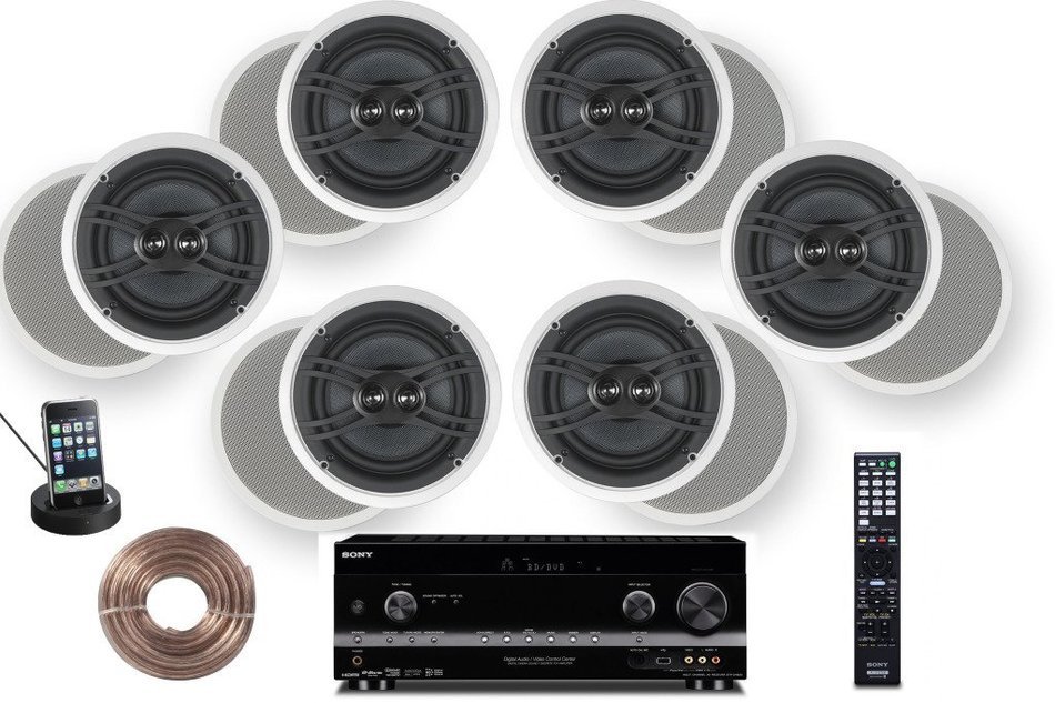 Sony HD Digital Cinematic Sound 770 Watts 7.1 Channel 3D A/V Receiver with iPhone & iPod Dock + Yamaha Natural...