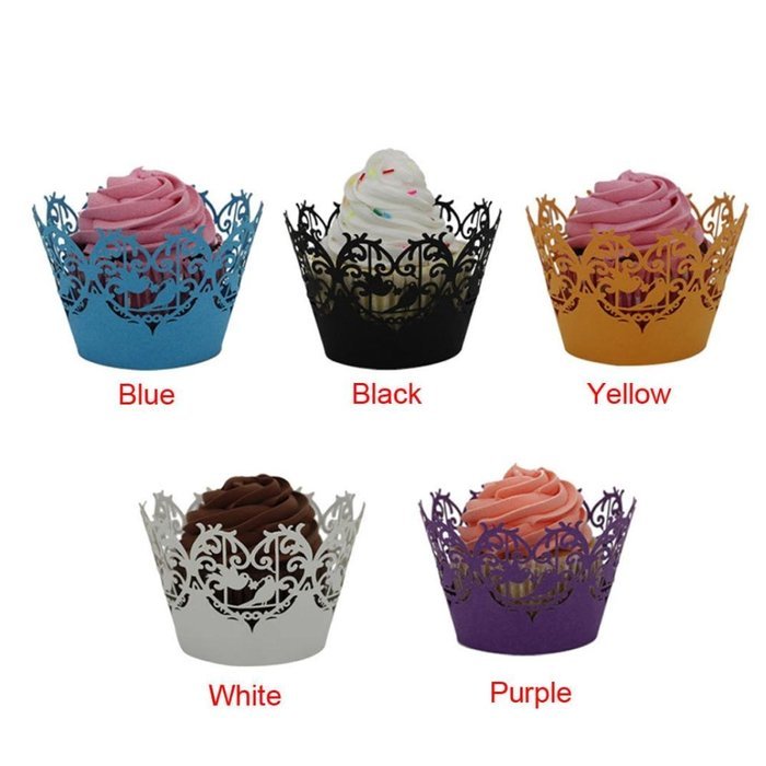 Dzt196850 Pcs Filigree Little Vine Lace Wrapper Cut Cupcake Wrapper Liner Baking Cup Muffin Case 