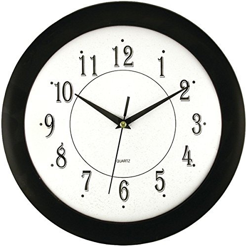 New TIMEKEEPER 6424 12" Black Wall Round Wall Clock