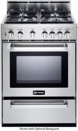 24" - 4 Burner Gas Range - Convection Oven