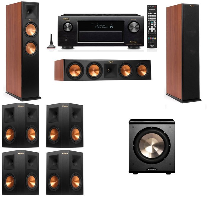 Klipsch RP-250F Tower Speakers CH-PL-200-7.1-Denon AVR-X4100W