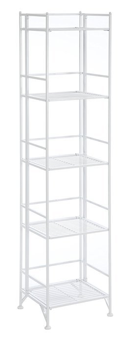 Convenience Concepts Designs-2-Go 3-Tier Folding Metal Corner Shelf, White N28