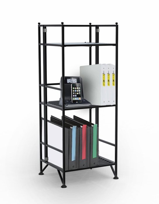 Convenience Concepts Designs-2-Go 3-Tier Folding Metal Corner Shelf, White N29
