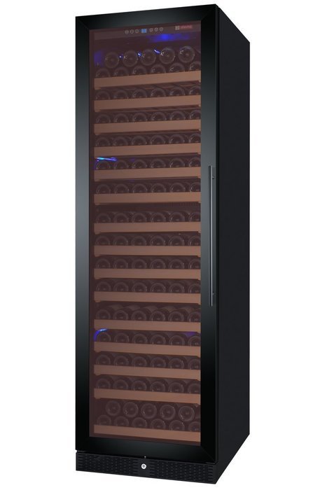 Allavino Classico Series 174 Bottle Single-Zone Wine Refrigerator Left Hinge Black Glass Door N2
