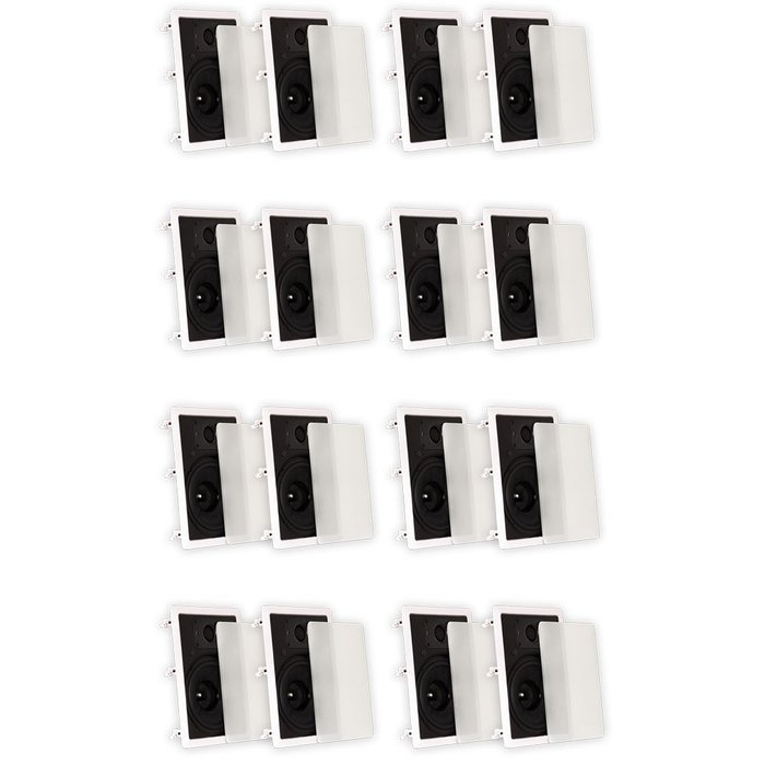 Theater Solutions TSS8W In Wall 8" Speakers Surround Sound Home Theater Deluxe 8 Pair Pack 8TSS8W