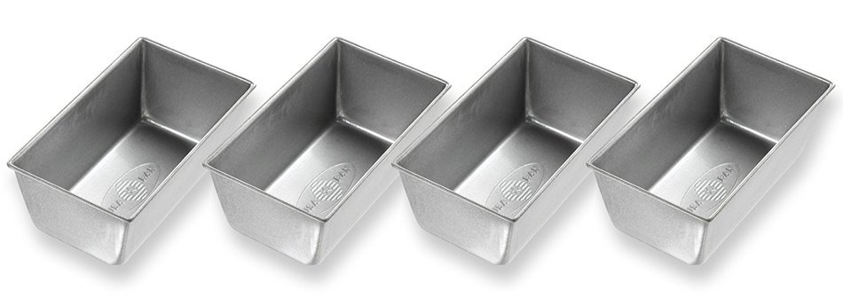 USA Pan Bakeware Aluminized Steel Mini Loaf Pans, Set of 4